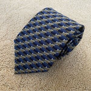 Ties To Nature Men's 100% Silk Dolphin Print Neck Tie 57L 3.75W Green Blue